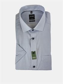 Olymp kortærmet lyseblå print herreskjorte. Modern Fit 1248 12 11